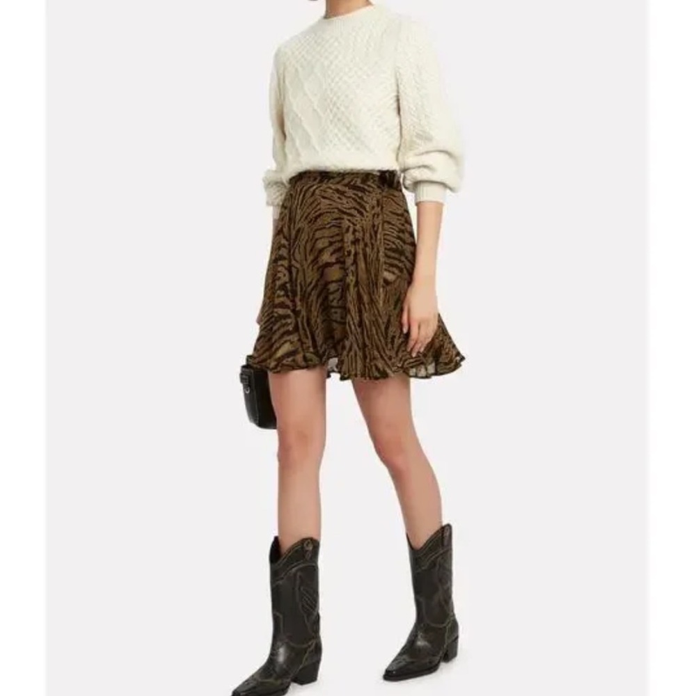 Ganni Brown Zebra Print Skirt